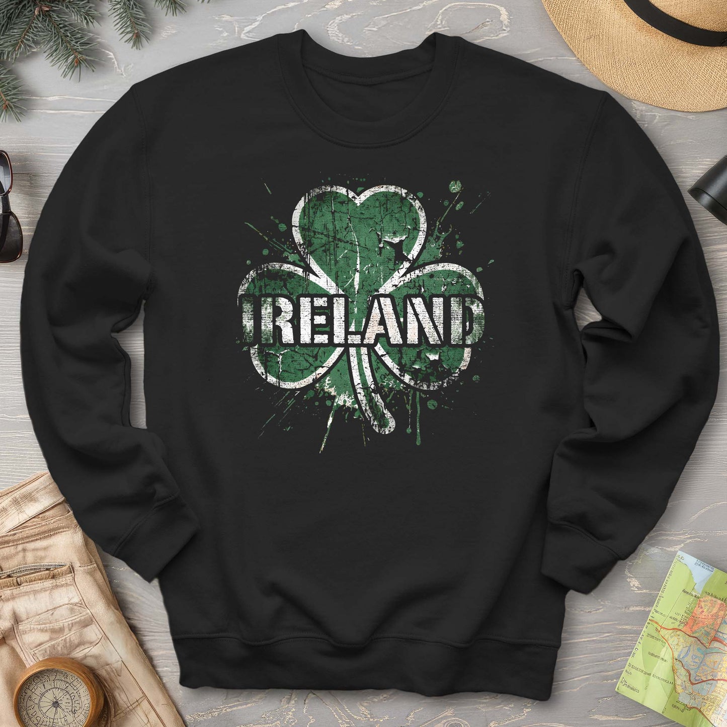 Ireland Shamrock Grunge Sweatshirt