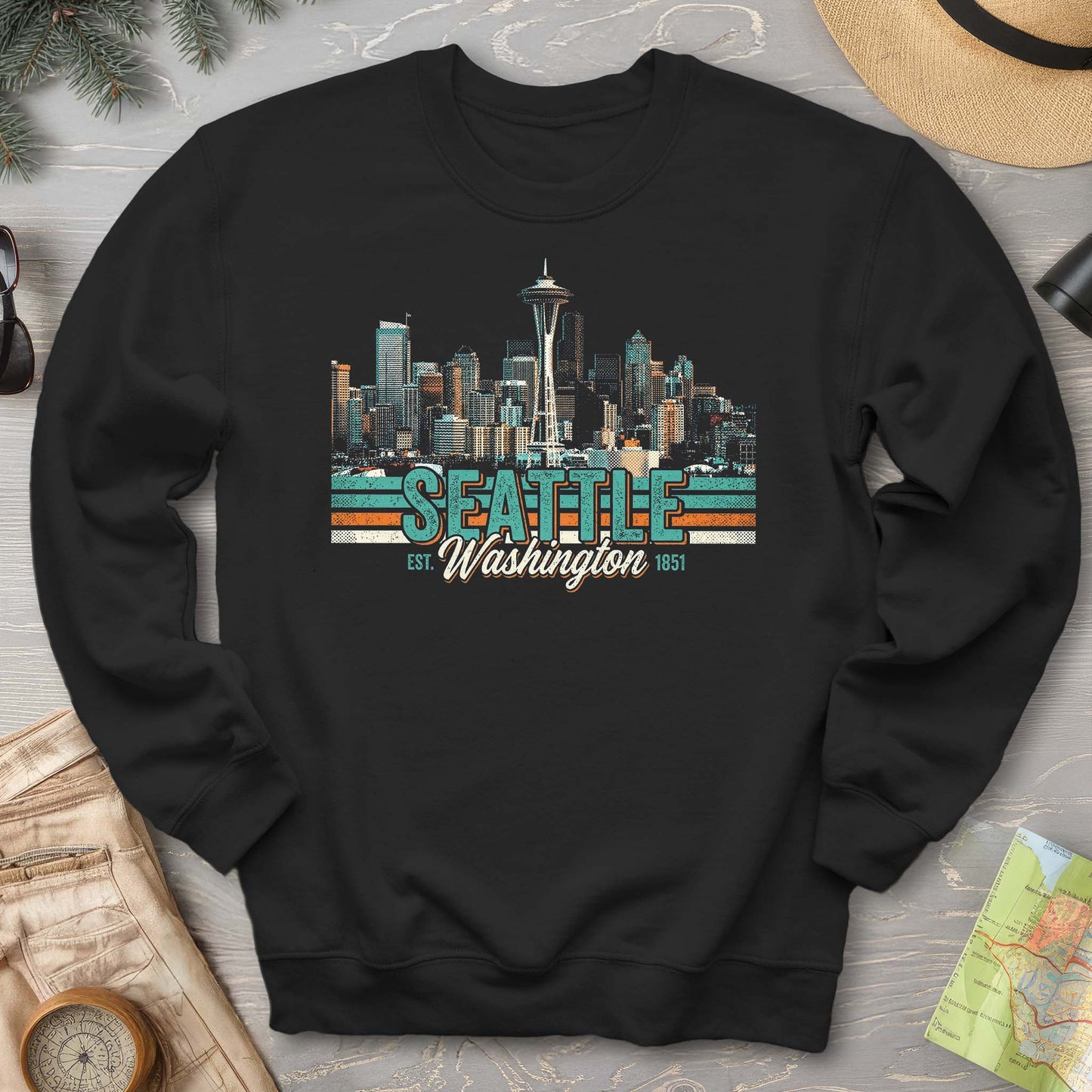 Seattle Retro Skyline Sweatshirt