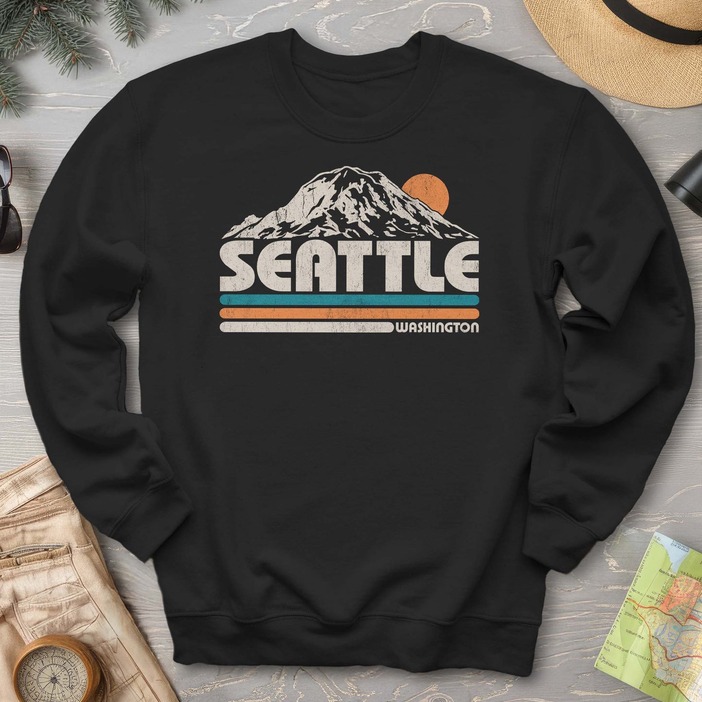 Seattle Retro Stripe Sweatshirt