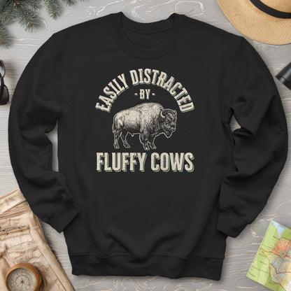 Fluffy Cow Distracted Sweatshirt