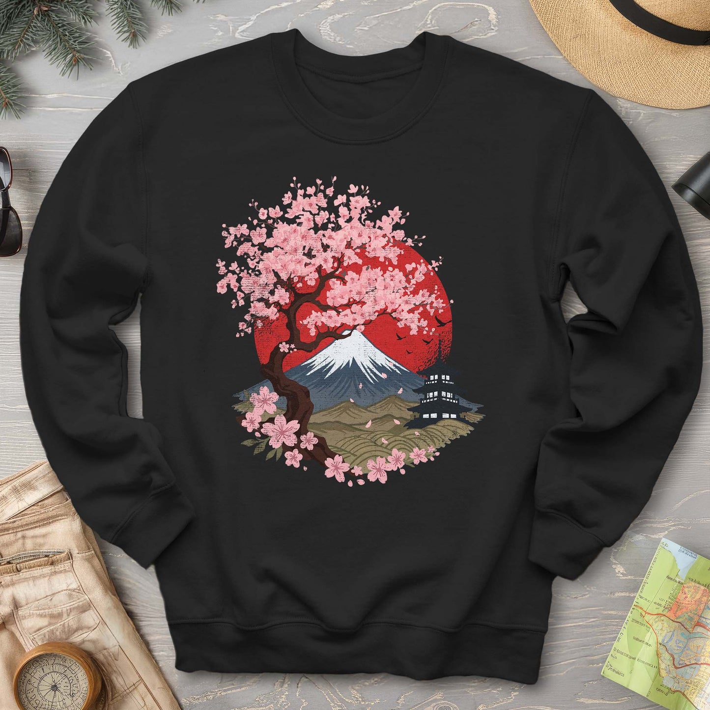 Mount Fuji Cherry Blossoms Sweatshirt