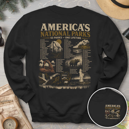 Vintage Parks Checklist Front/Back Print Sweatshirt
