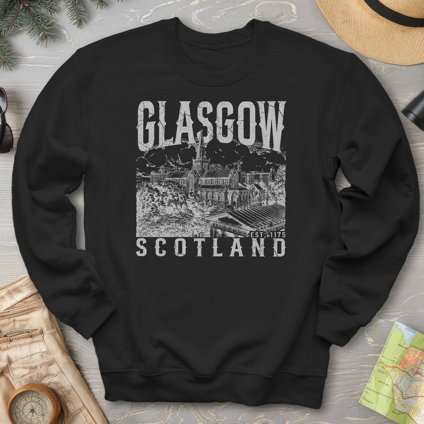Glasgow Scotland Sketch Sweatshirt