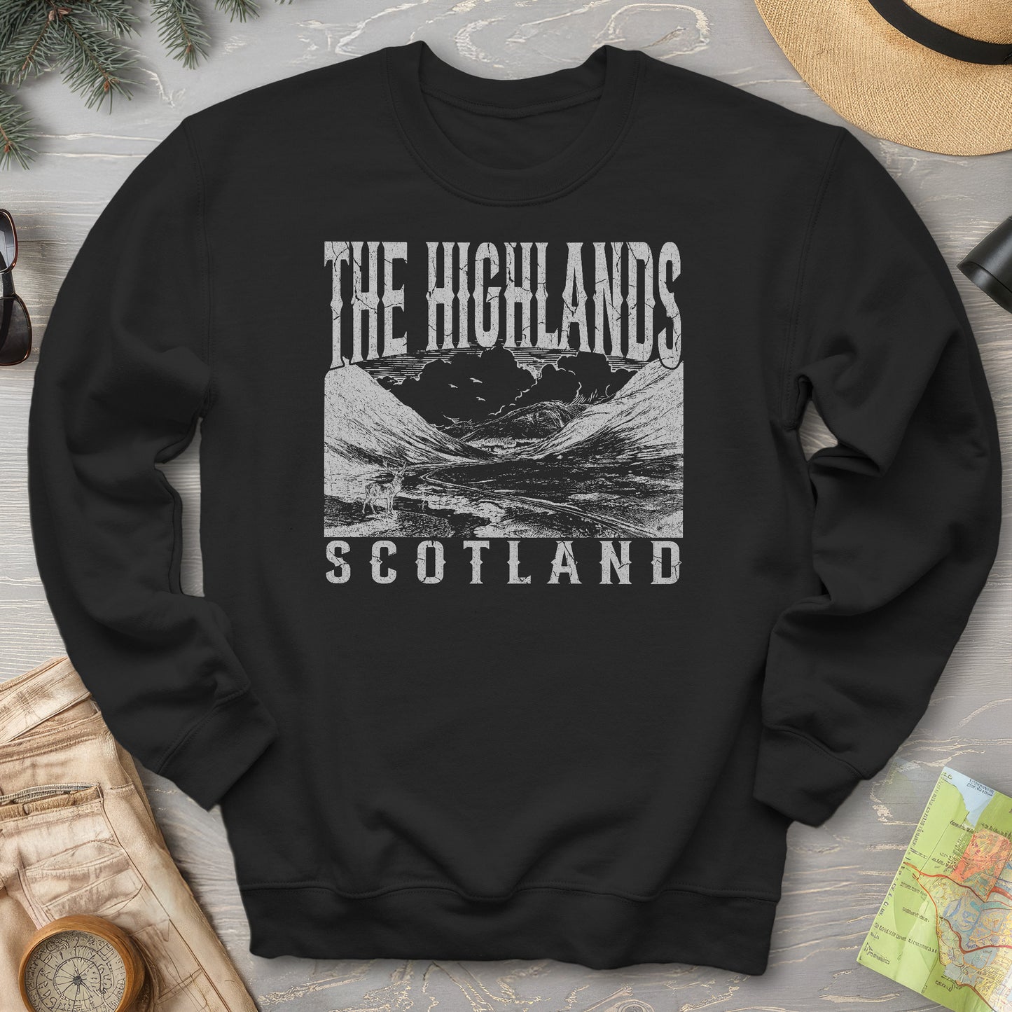 Highlands Scotland Sketch Sweatshirt