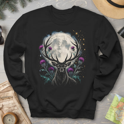 Moonlit Stag Thistle Sweatshirt