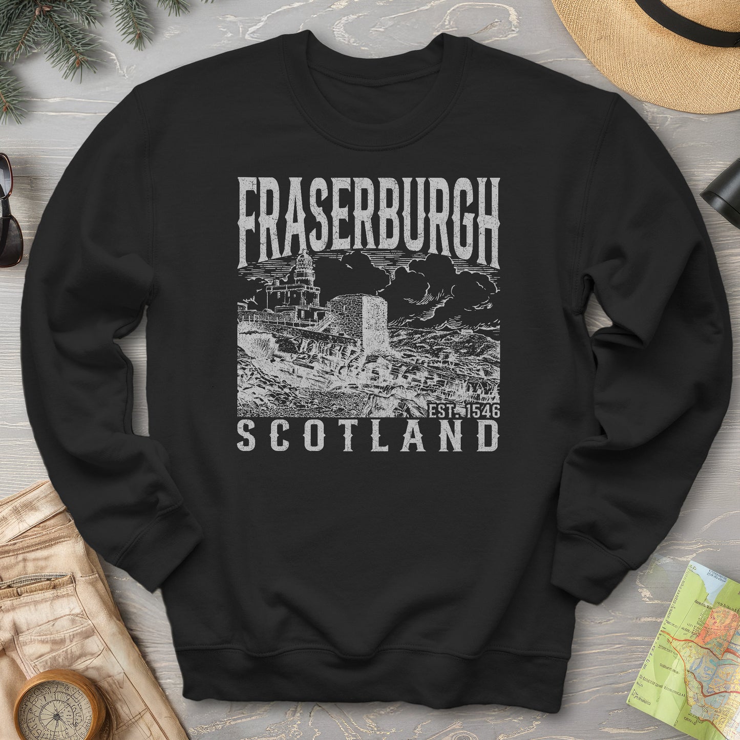 Fraserburgh Scotland Sketch Sweatshirt