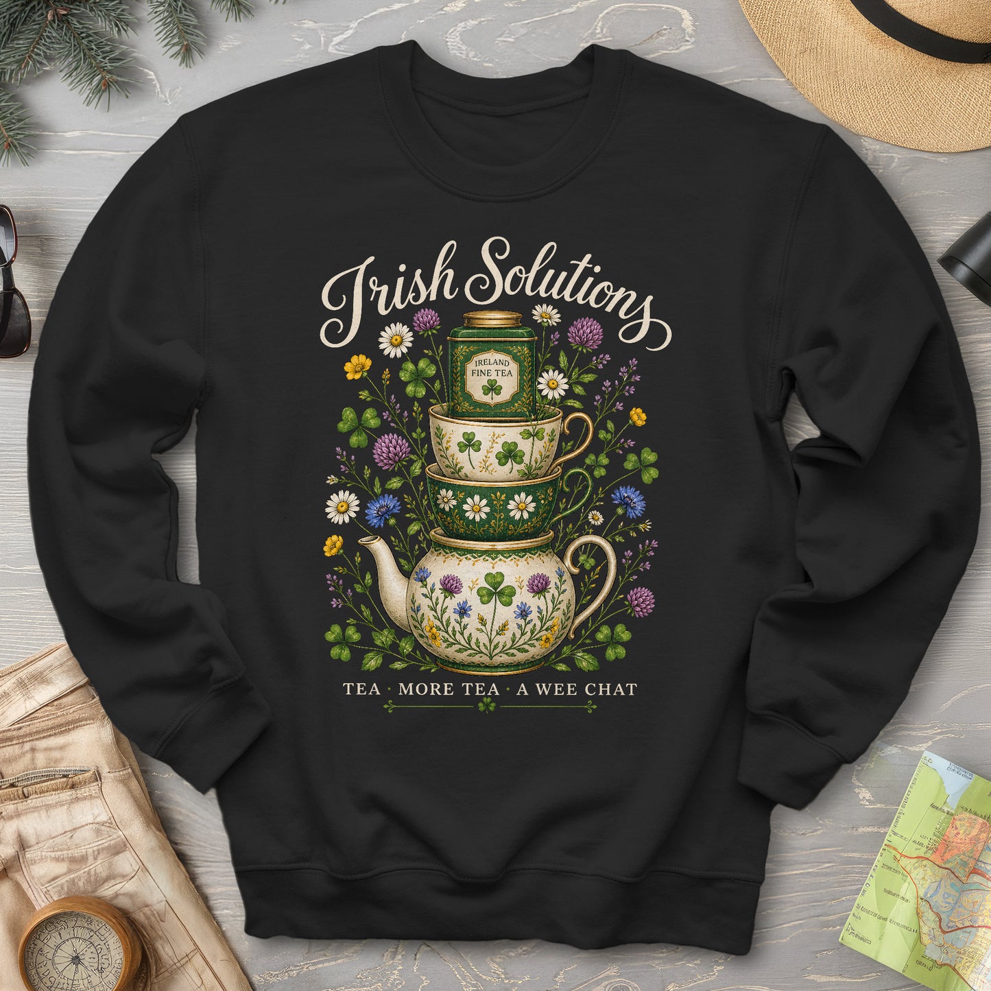Irish Solutions Tea Cups Sweatshirt