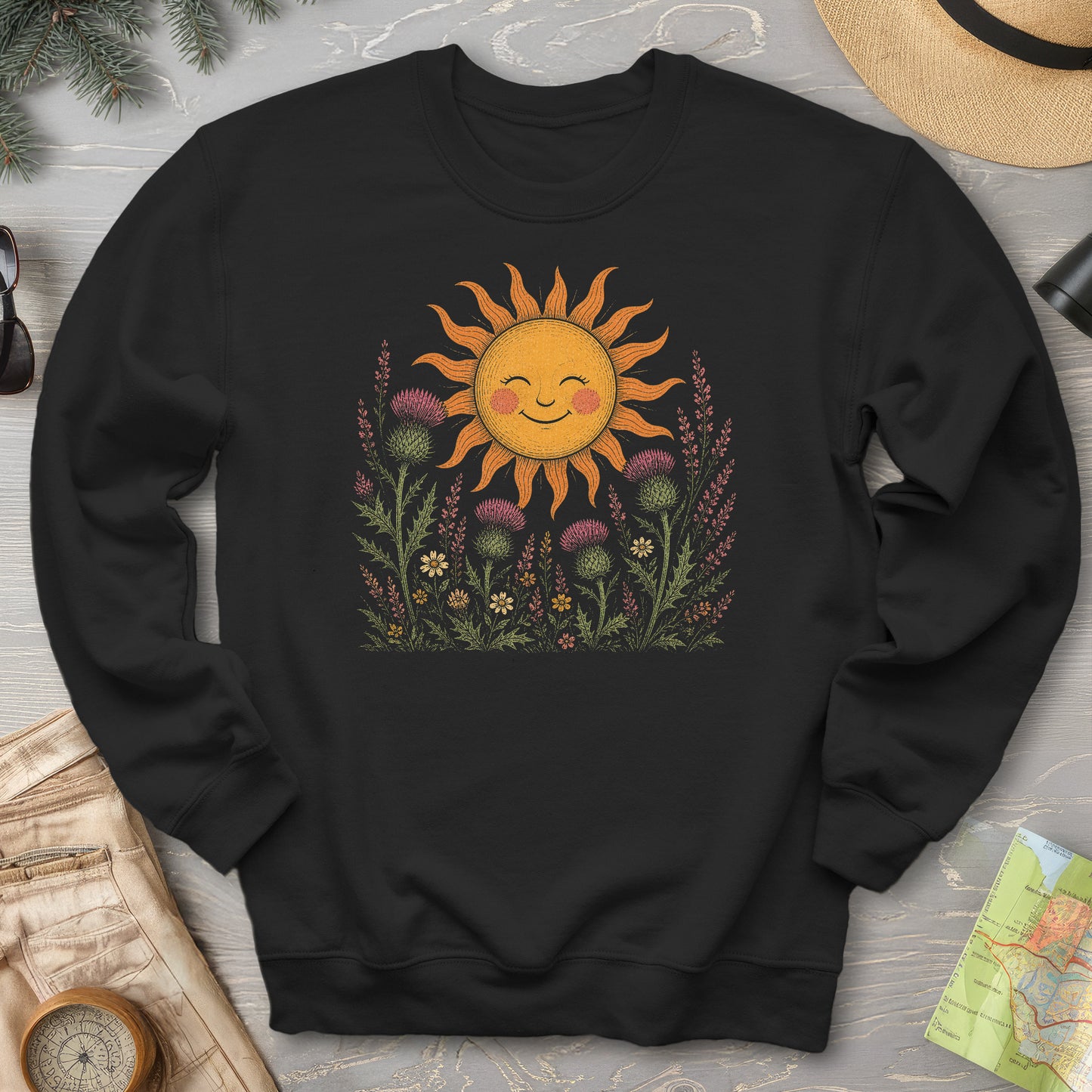 Happy Sun Thistles Sweatshirt