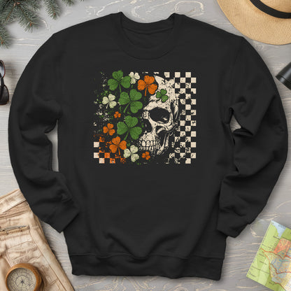 Shamrock Skull Check Sweatshirt