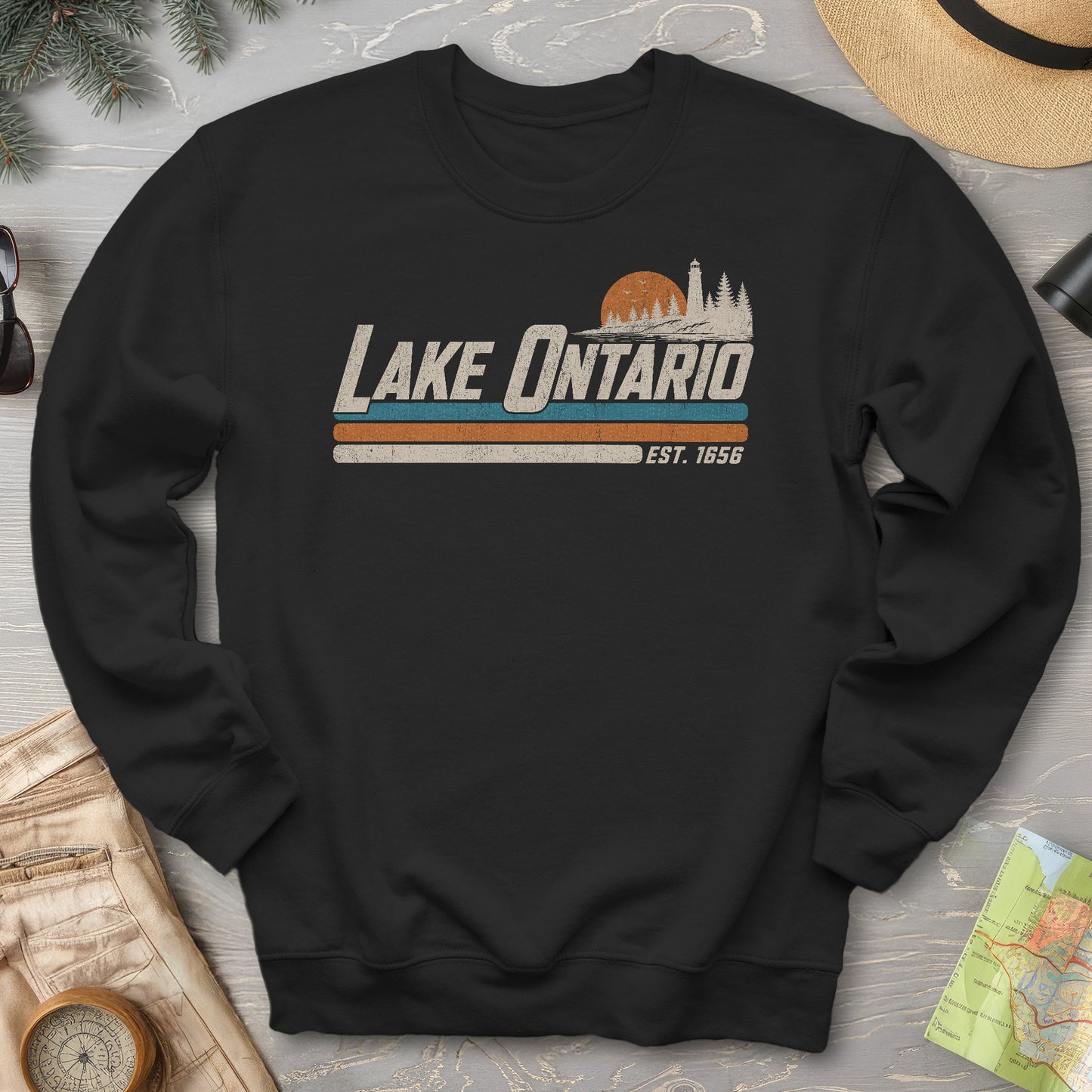 Lake Ontario Retro Stripe Sweatshirt