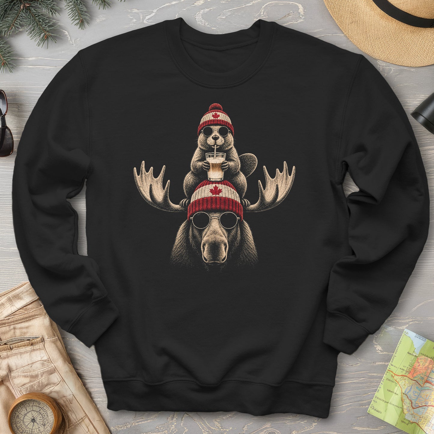 Beaver Moose Canada Sweatshirt