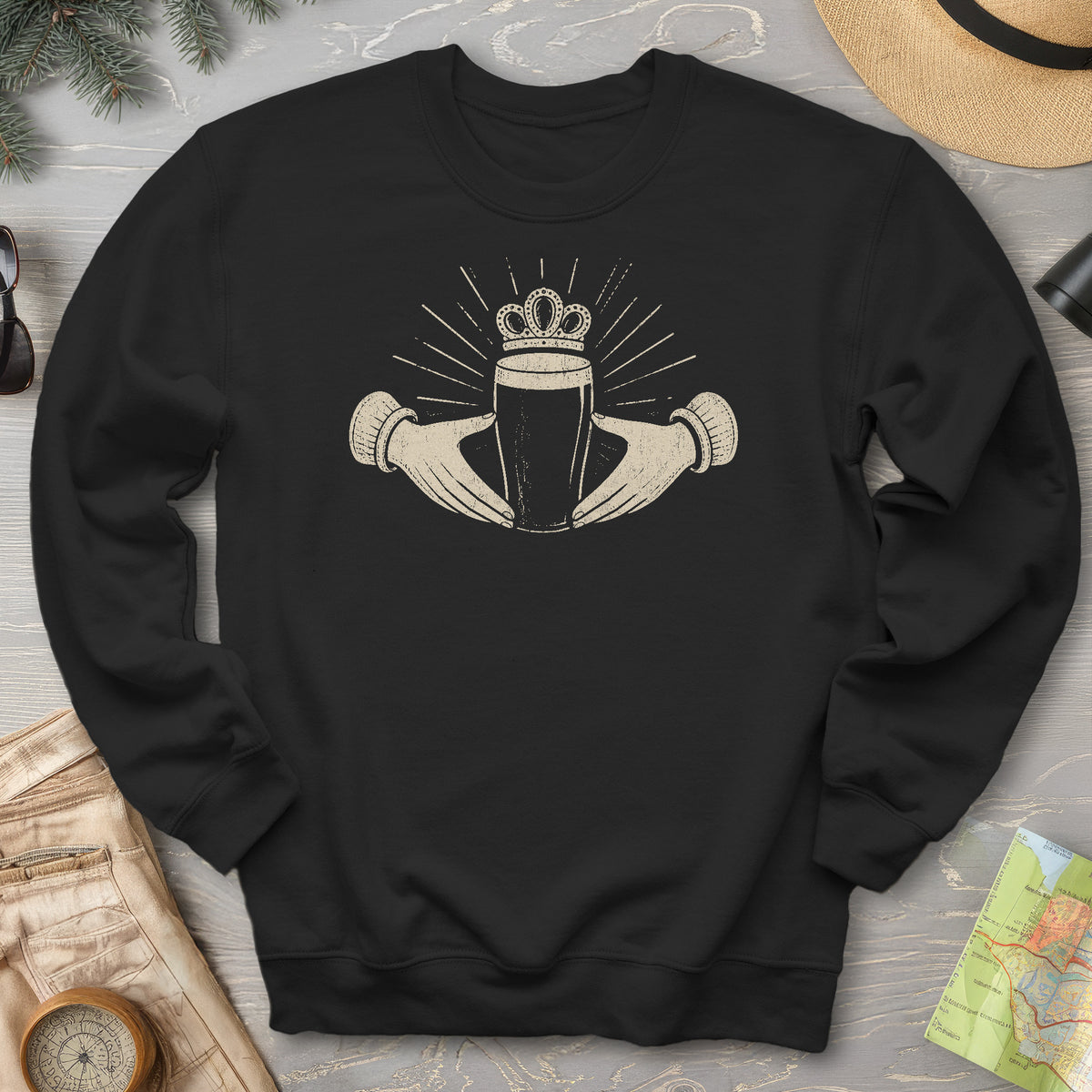 Claddagh Irish Beer Sweatshirt