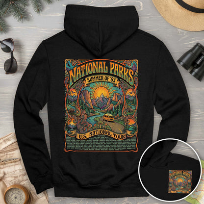 National Parks Summer Tour Front/Back Print Hoodie