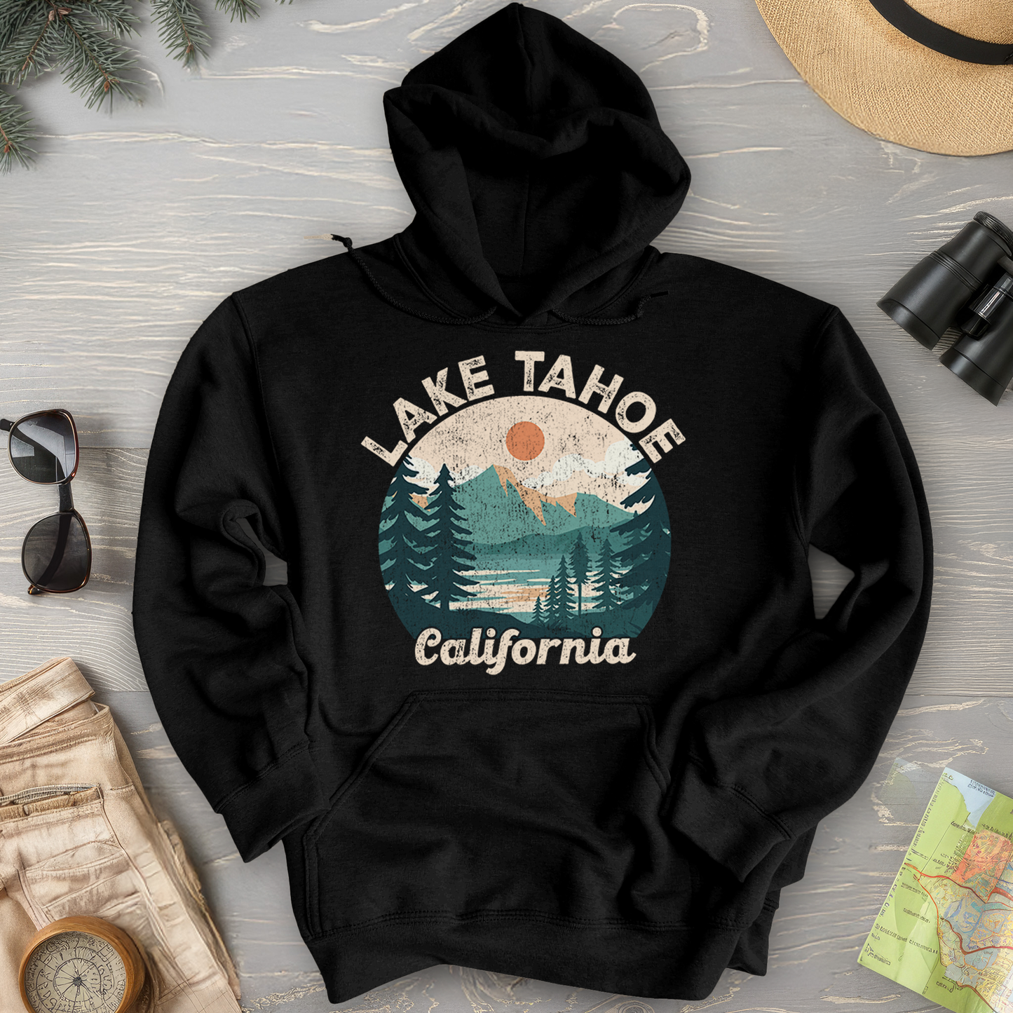 Lake Tahoe California Circle Hoodie