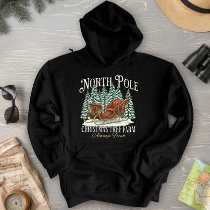North Pole Christmas Tree Farm Hoodie