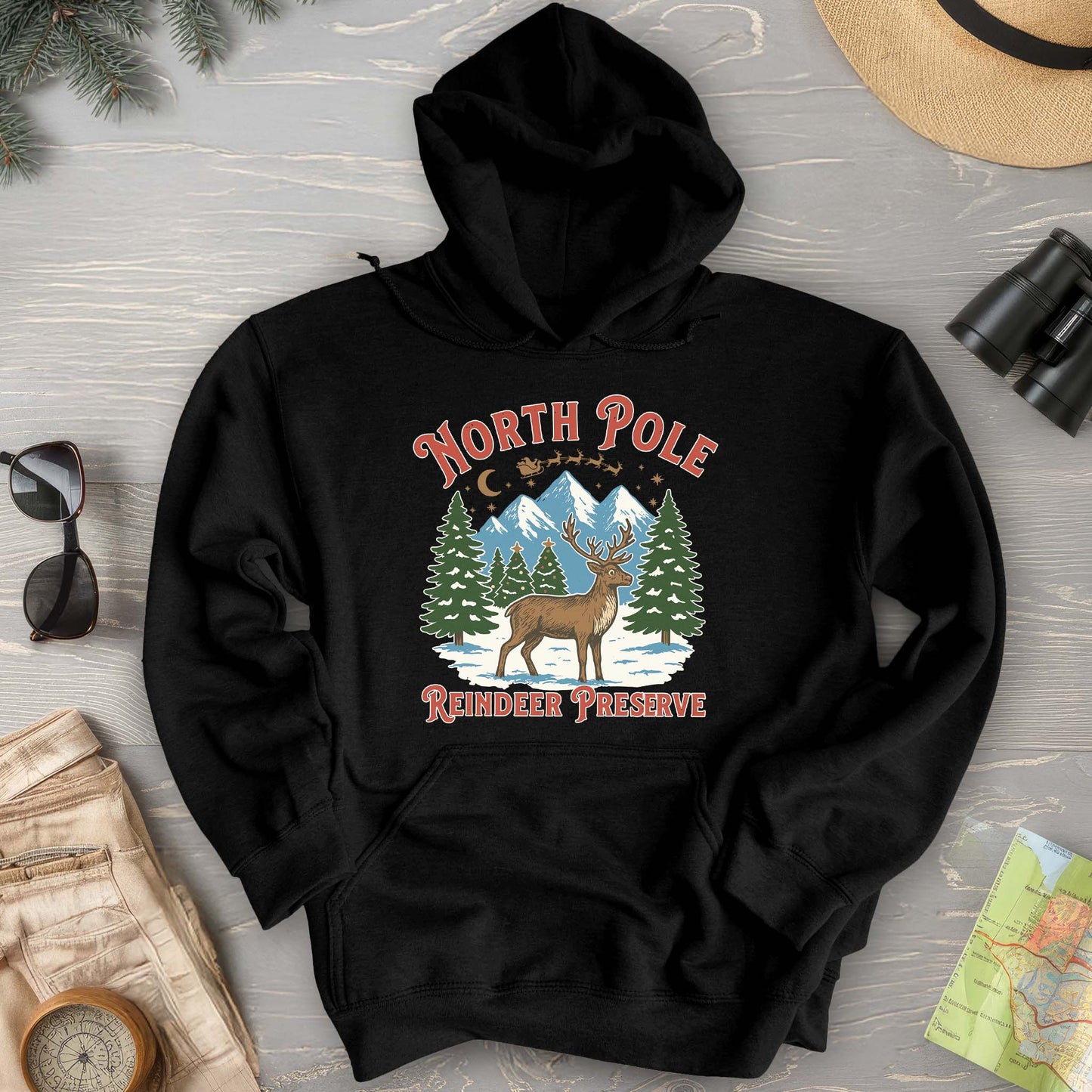 North Pole Reindeer Preserve Hoodie