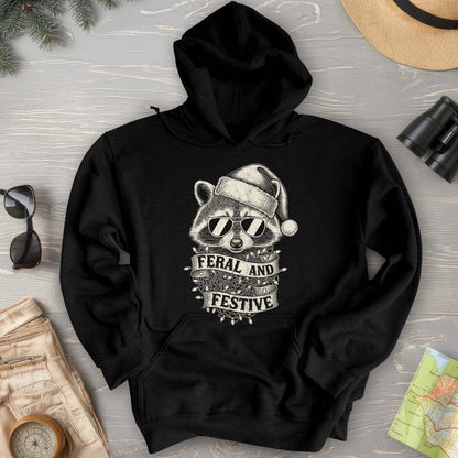 Feral and Festive Racoon Hoodie