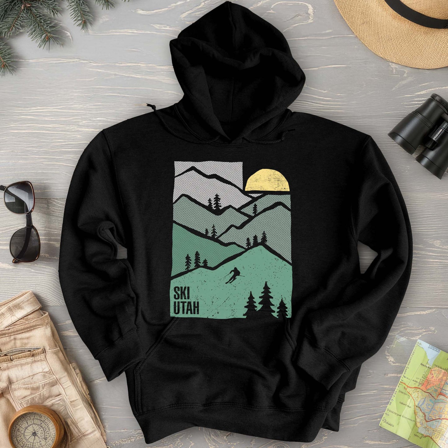 Ski Utah Mountains Hoodie