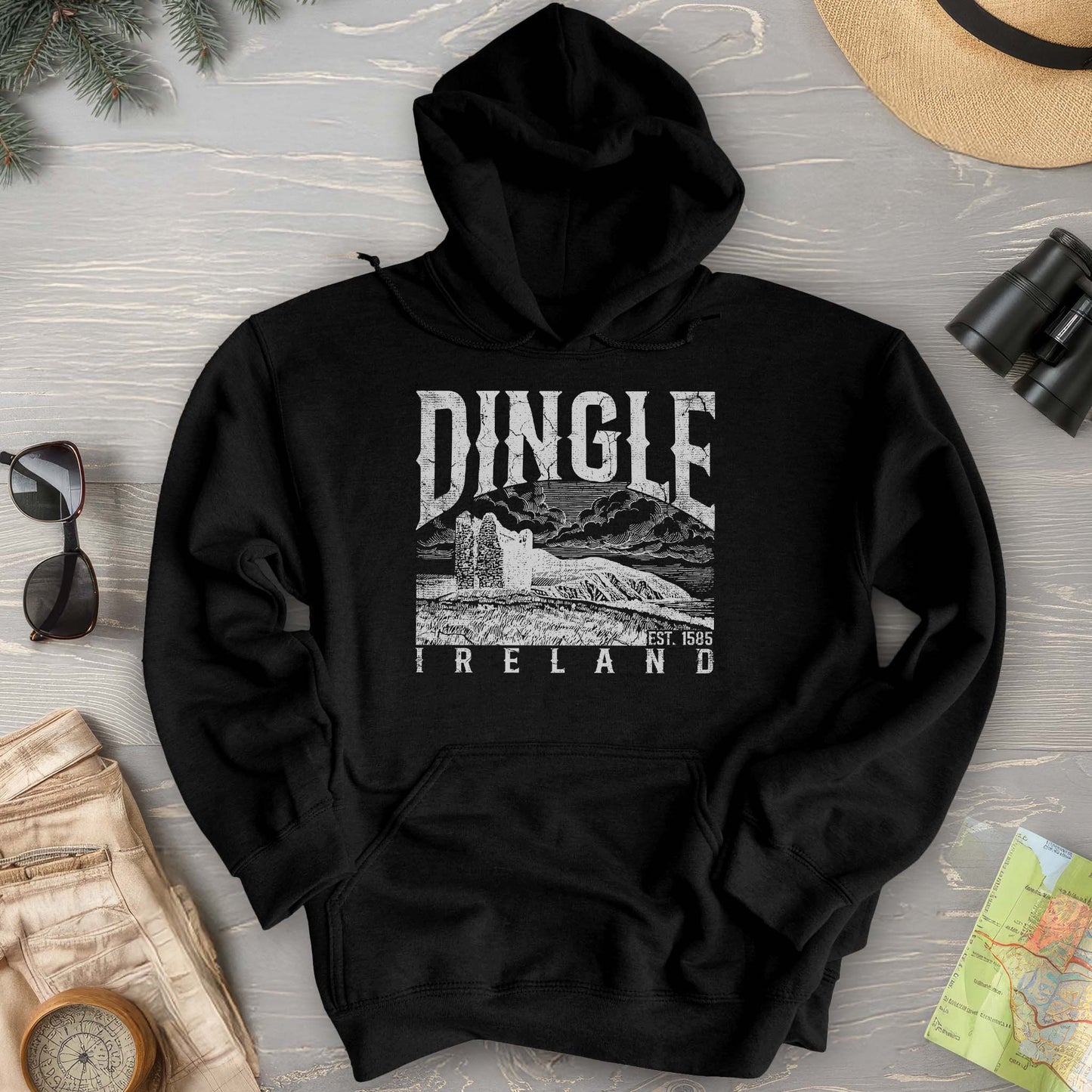 Dingle Ireland Vintage Print Hoodie