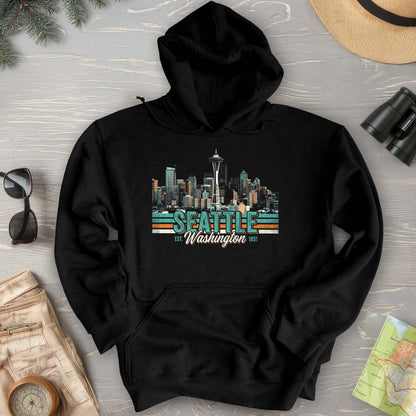Seattle Retro Skyline Hoodie