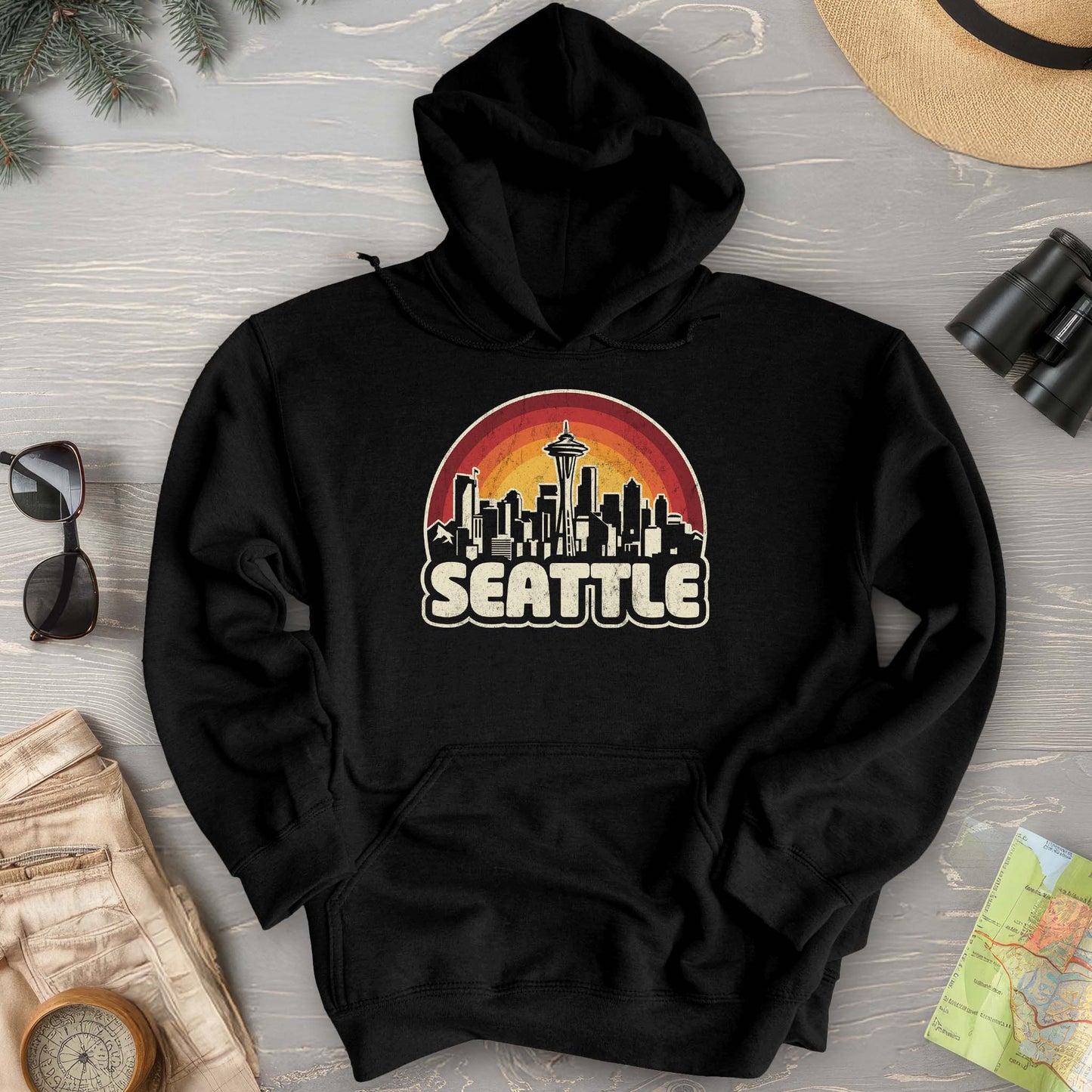 Seattle Retro Sunset Hoodie