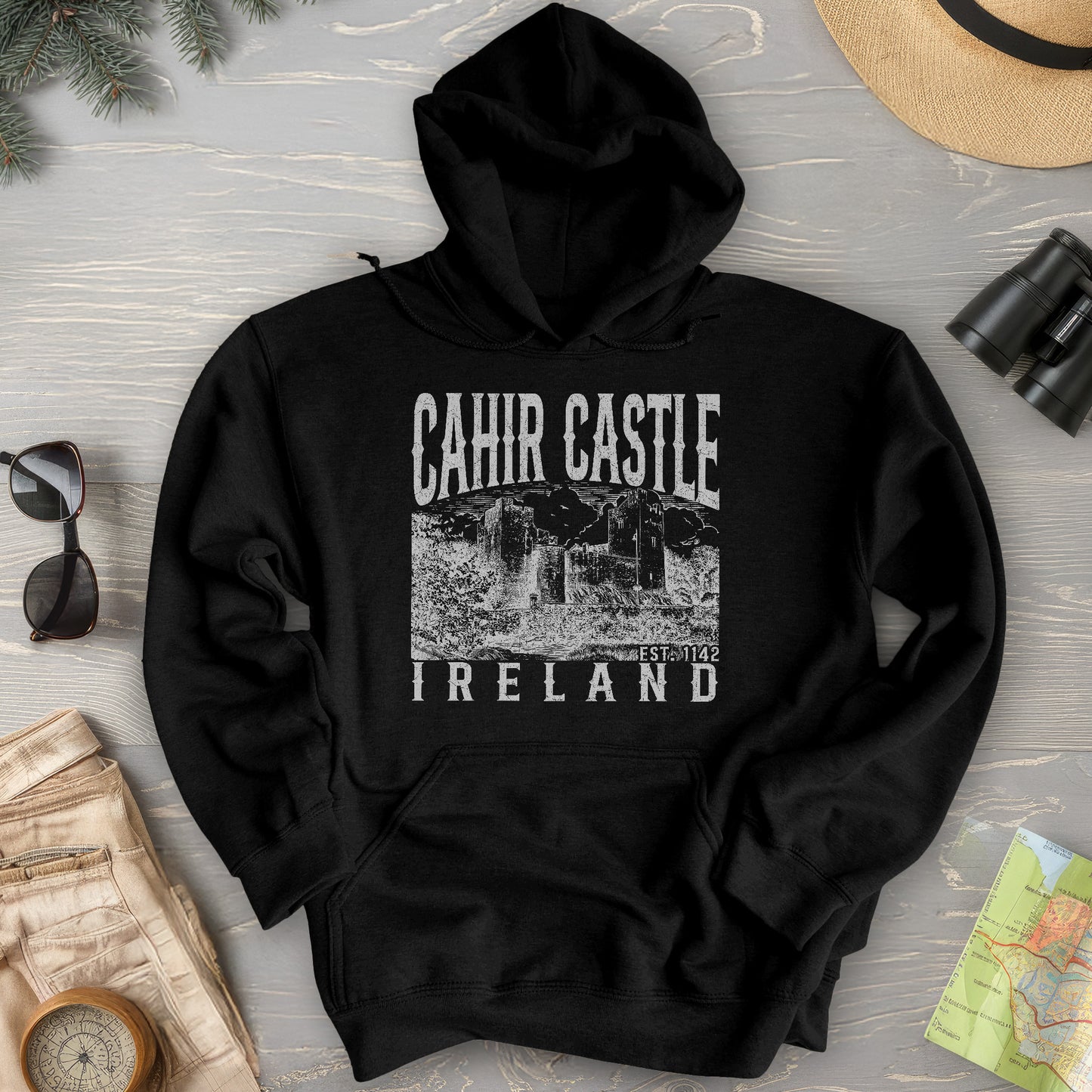Cahir Castle Ireland Sketch Hoodie