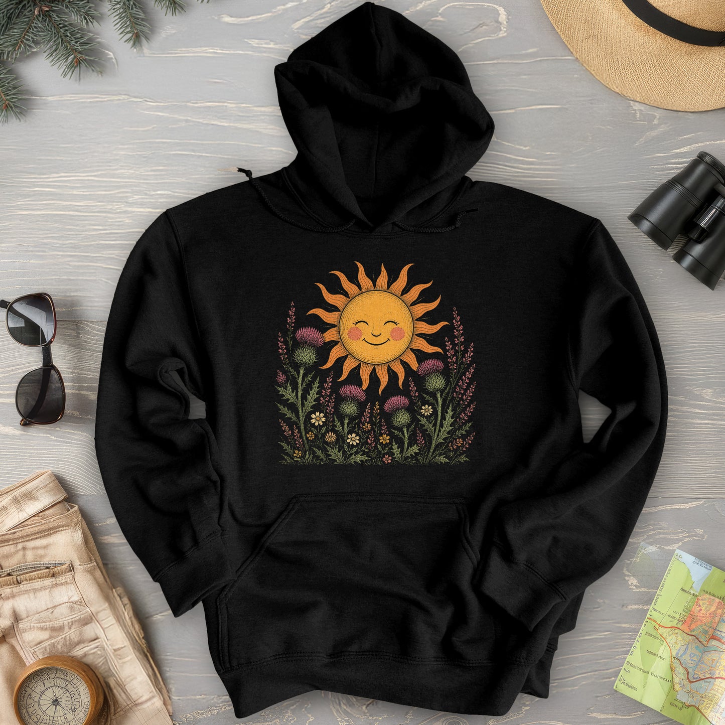 Happy Sun Thistles Hoodie