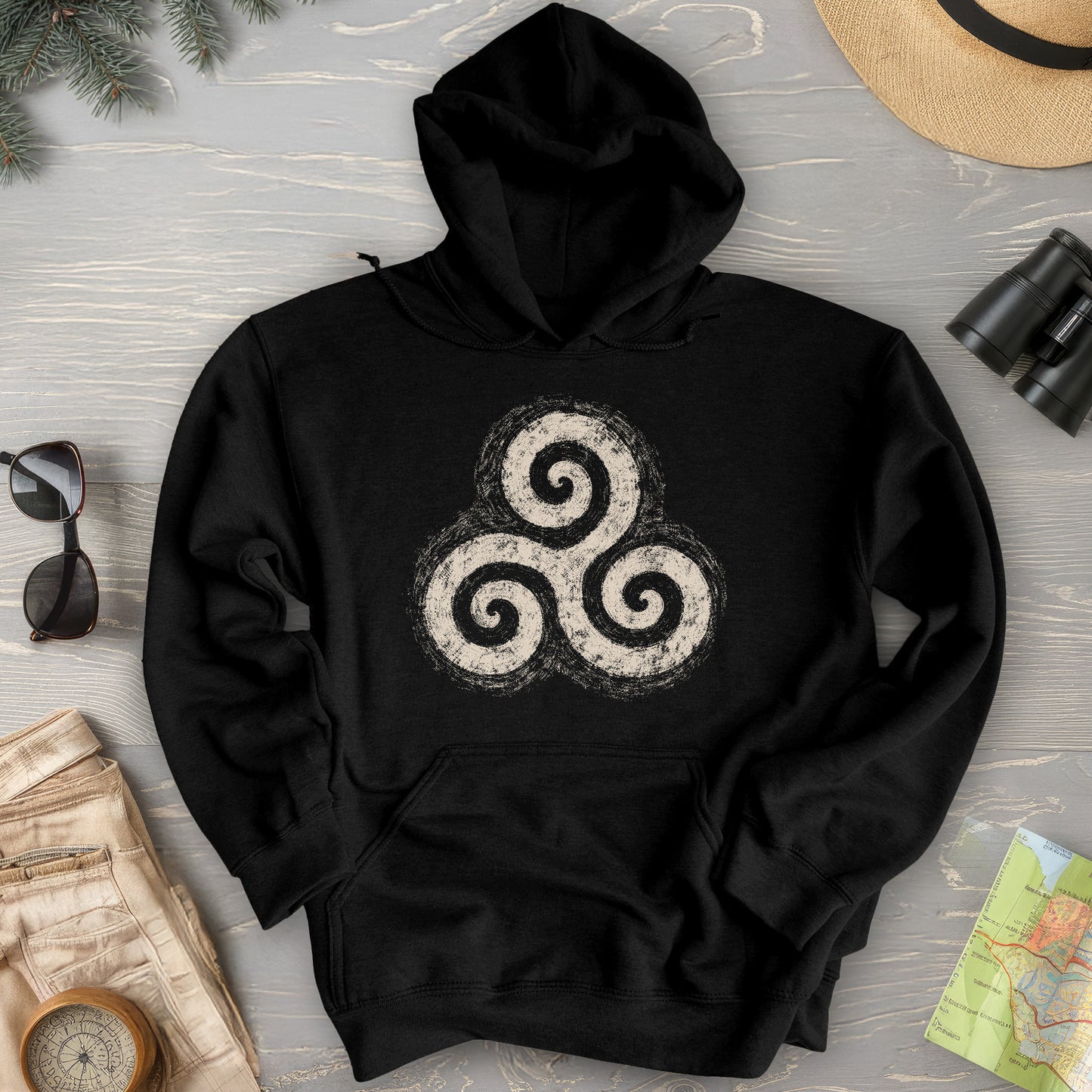 Triskele Charcoal Sketch Hoodie