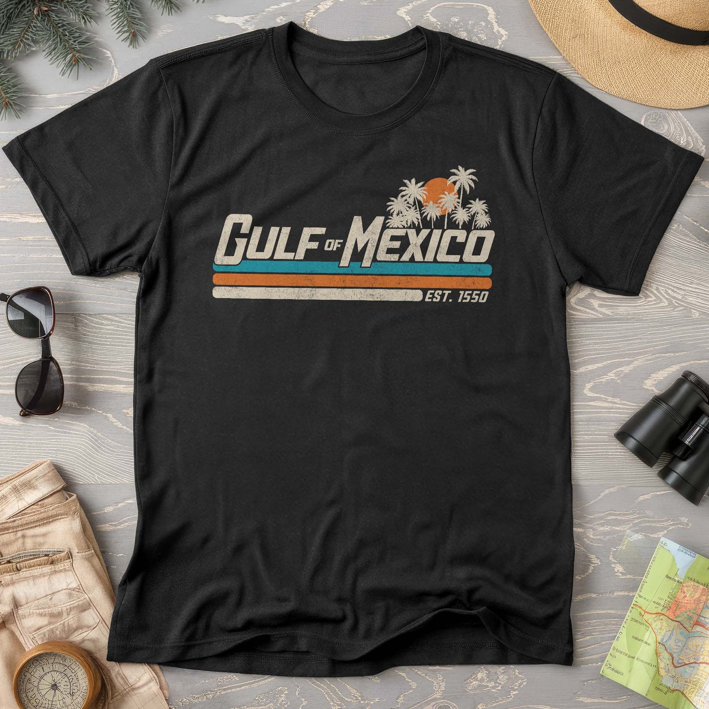 Gulf of Mexico Retro Stripe Comfort Colors T-Shirt