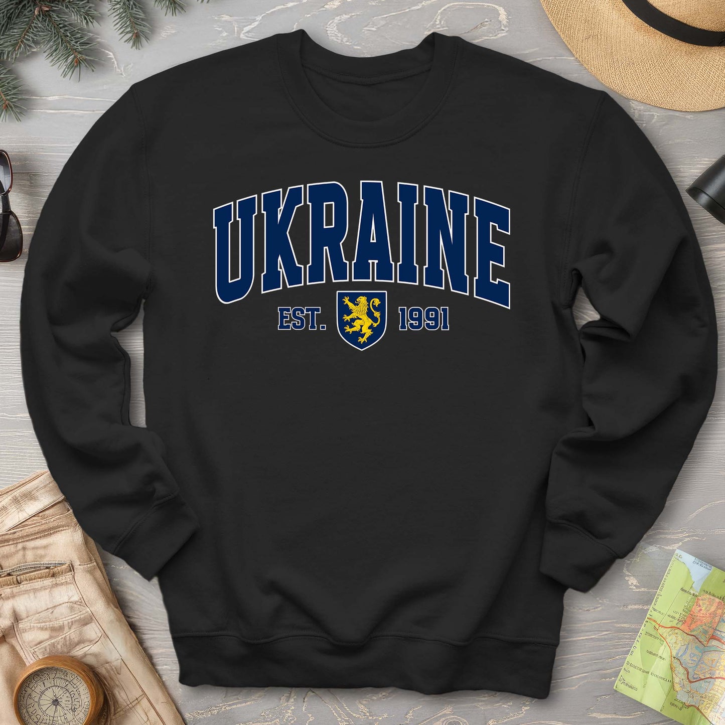 Ukraine Varsity Heraldry Crewneck Sweatshirt