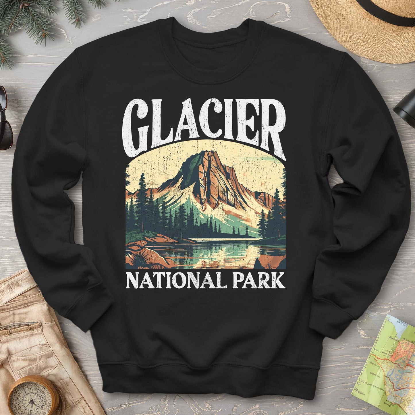 Glacier National Park "Big and Bold" Crewneck Sweatshirt