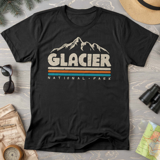 Glacier National Park "Retro Stipes" Comfort Colors T-Shirt