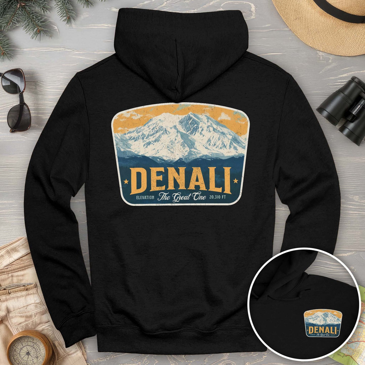Bargain Bin Overstock! Denali "The Great One" Vintage Badge Hoodie