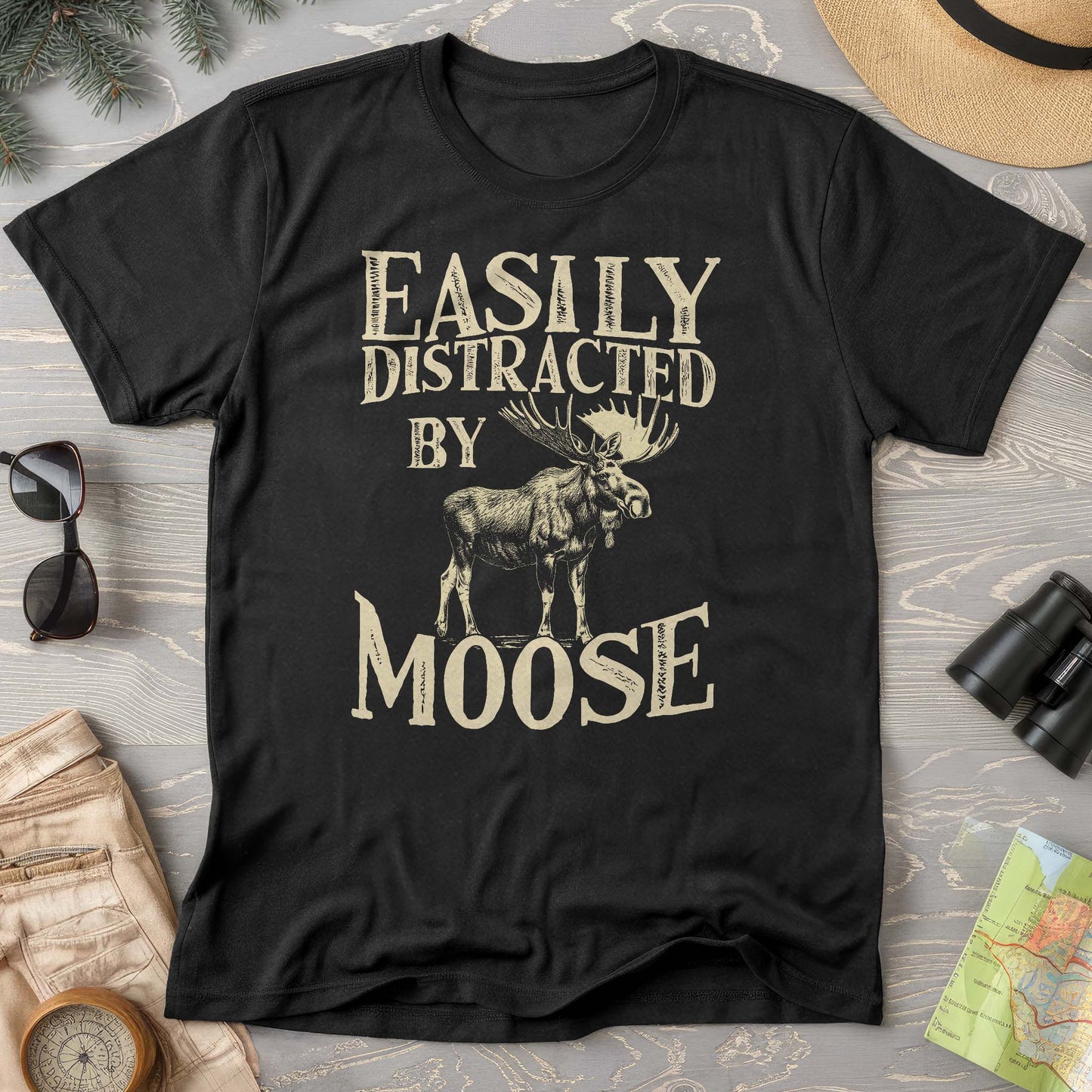 "Easily Distracted by Moose" Comfort Colors T-Shirt