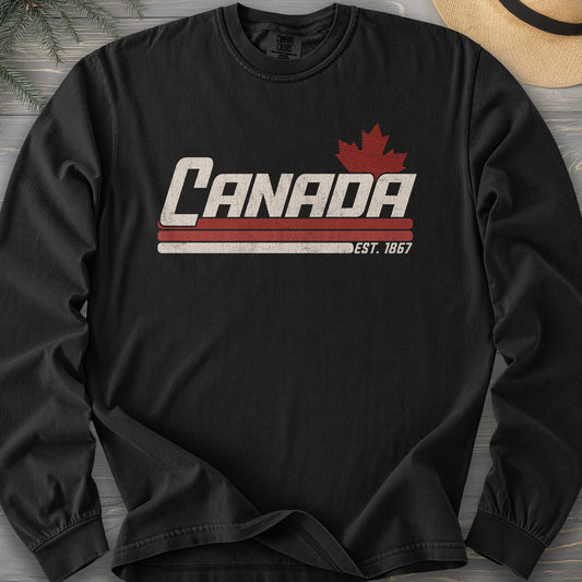 Canada Retro Stripe Long Sleeve Shirt