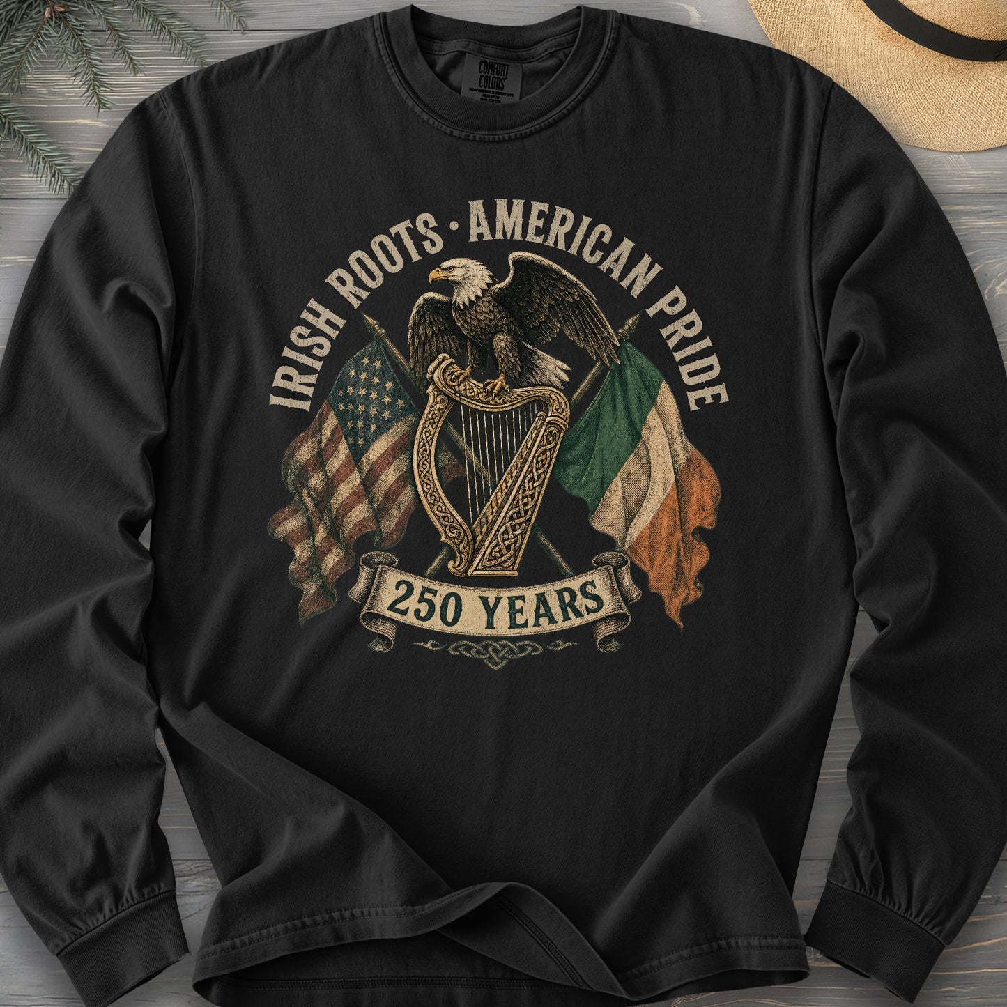 Irish Roots American Pride Long Sleeve Shirt