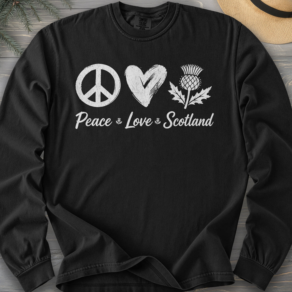 Peace Love Scotland Long Sleeve Shirt