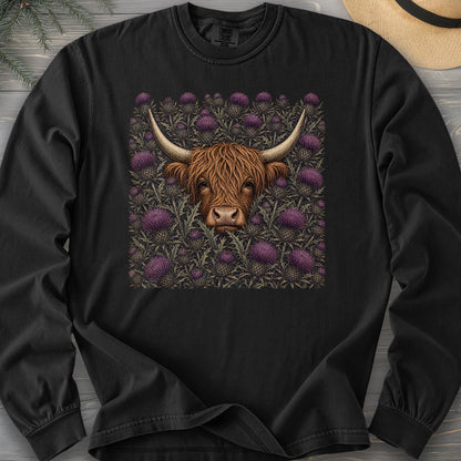 Highland Coo Thistle Comfort Colors 6014 Long Sleeve