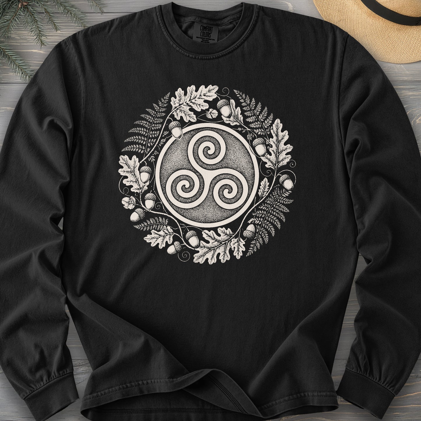 Autumn Triskele Wreath Comfort Colors 6014 Long Sleeve