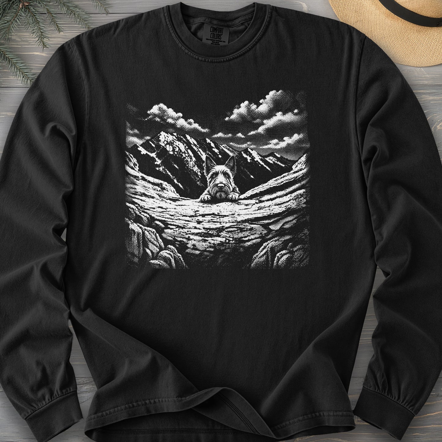 Watchful Scottish Terrier Comfort Colors 6014 Long Sleeve