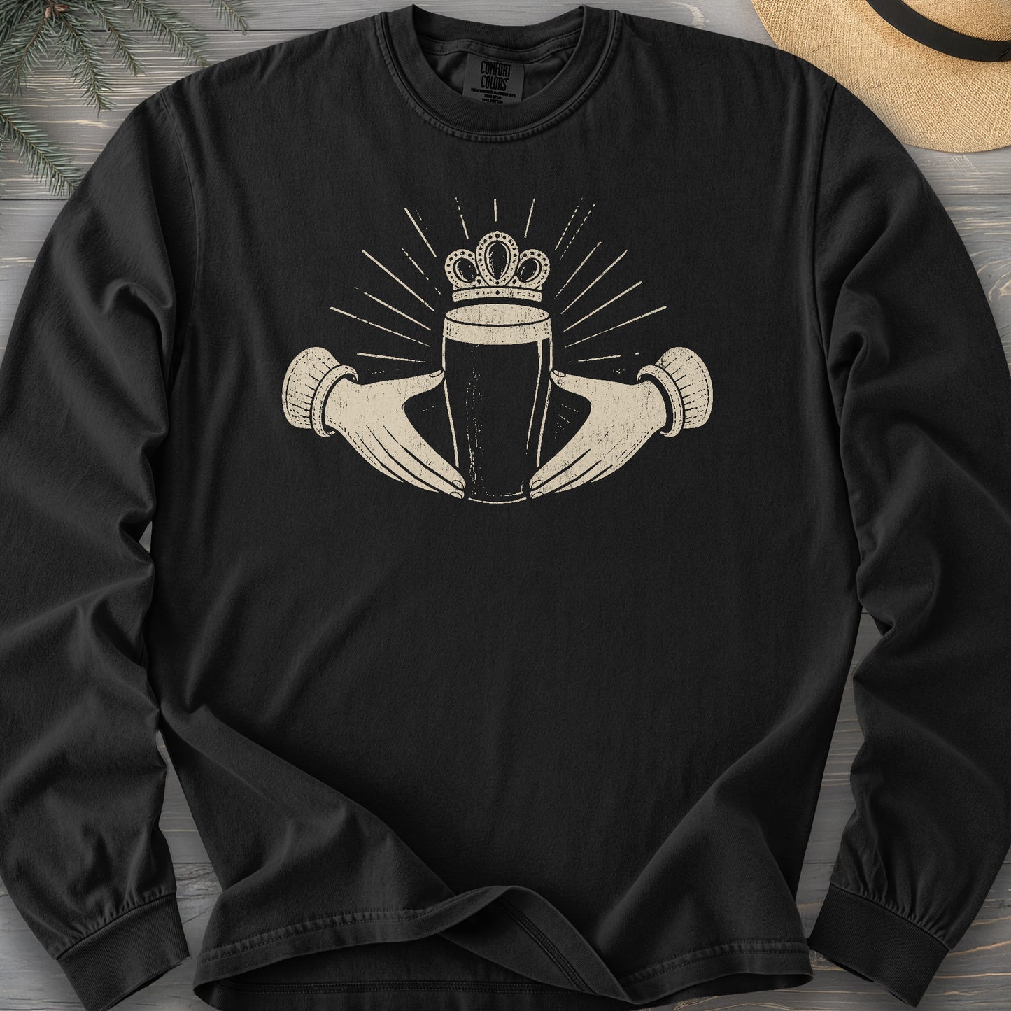 Claddagh Irish Beer Comfort Colors 6014 Long Sleeve