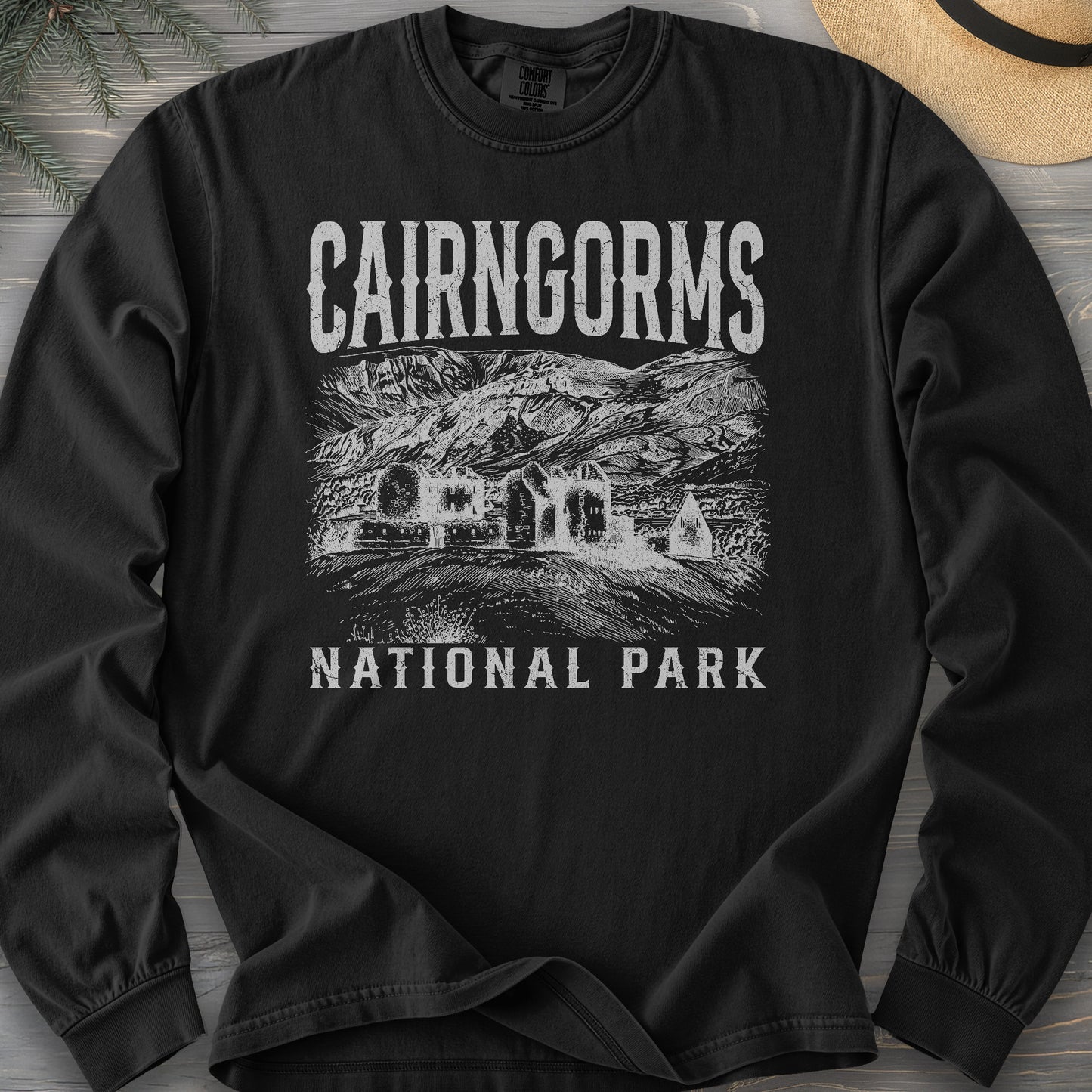 Cairngorms National Park Sketch Comfort Colors 6014 Long Sleeve