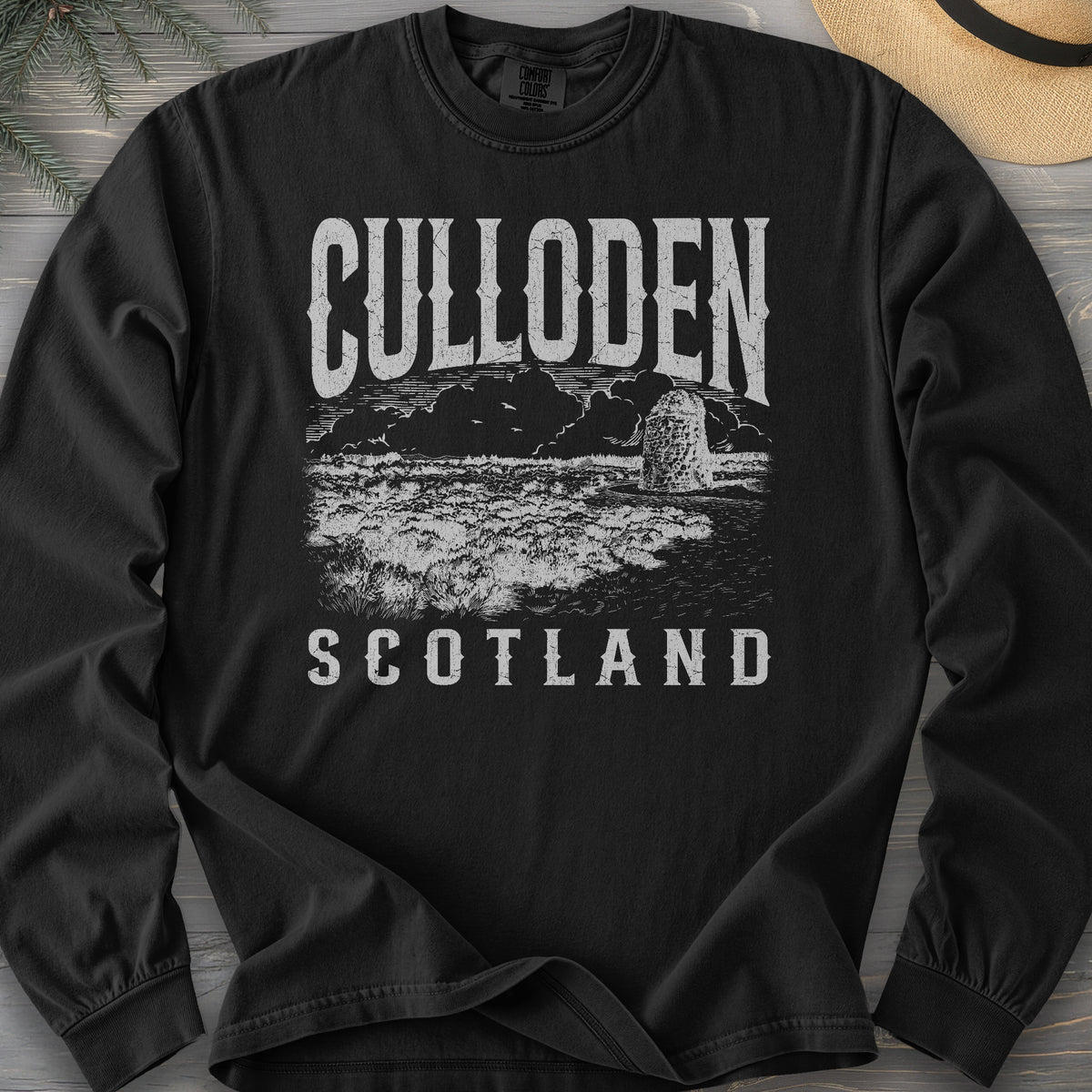 Culloden Scotland Sketch Comfort Colors 6014 Long Sleeve