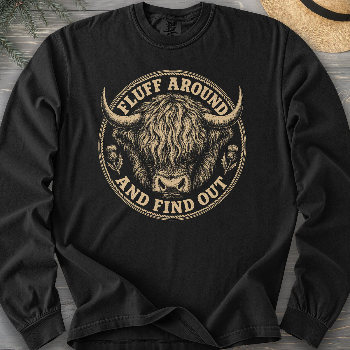 Fluff Around Coo Comfort Colors 6014 Long Sleeve