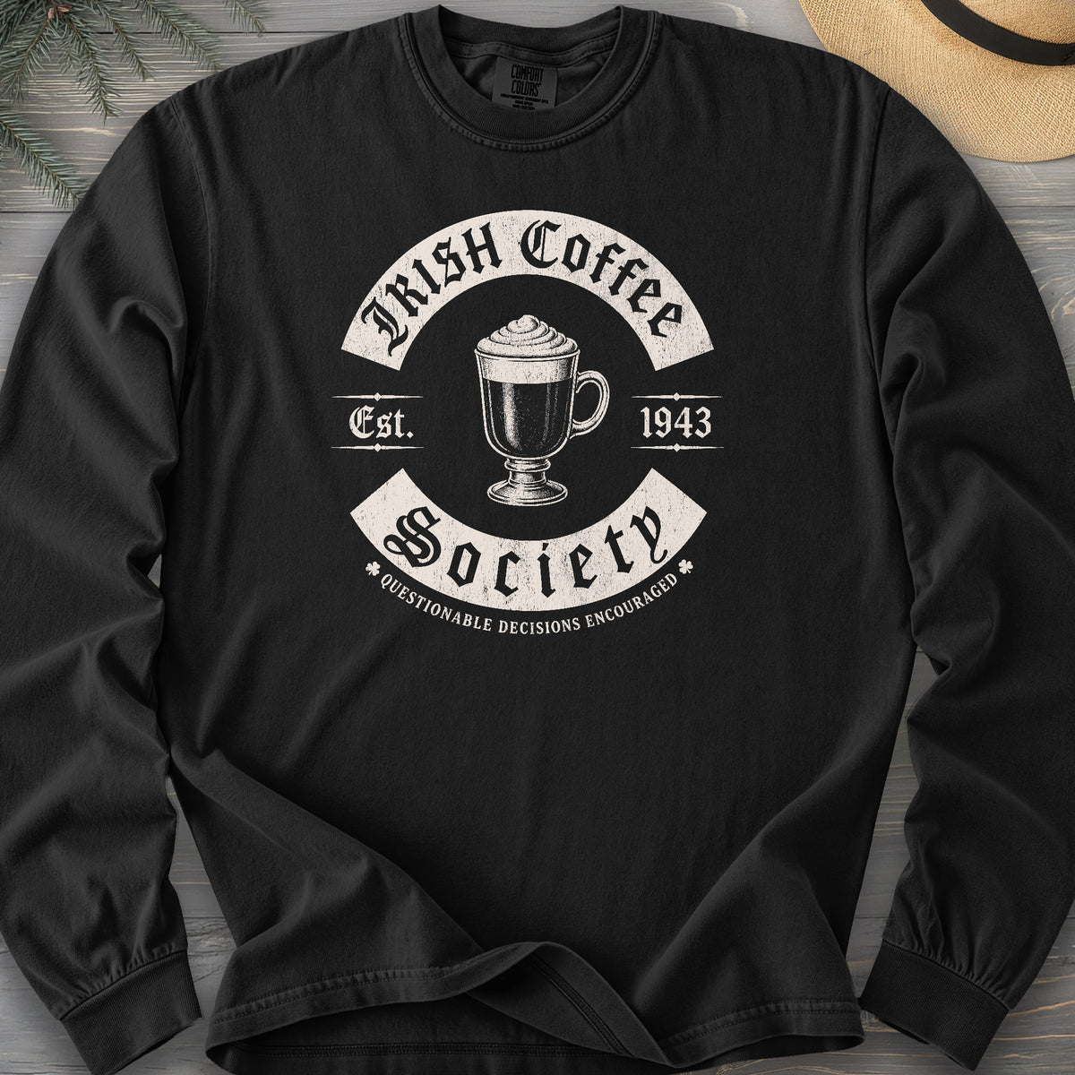 Irish Coffee Society Comfort Colors 6014 Long Sleeve