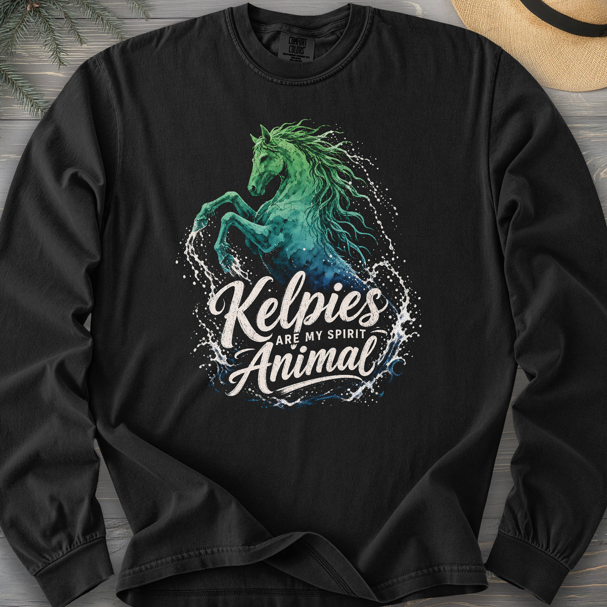 Kelpie Spirit Animal Comfort Colors 6014 Long Sleeve