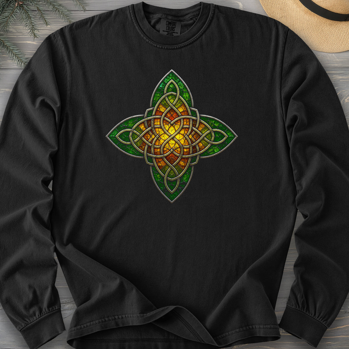 Celtic Glass Star Comfort Colors 6014 Long Sleeve