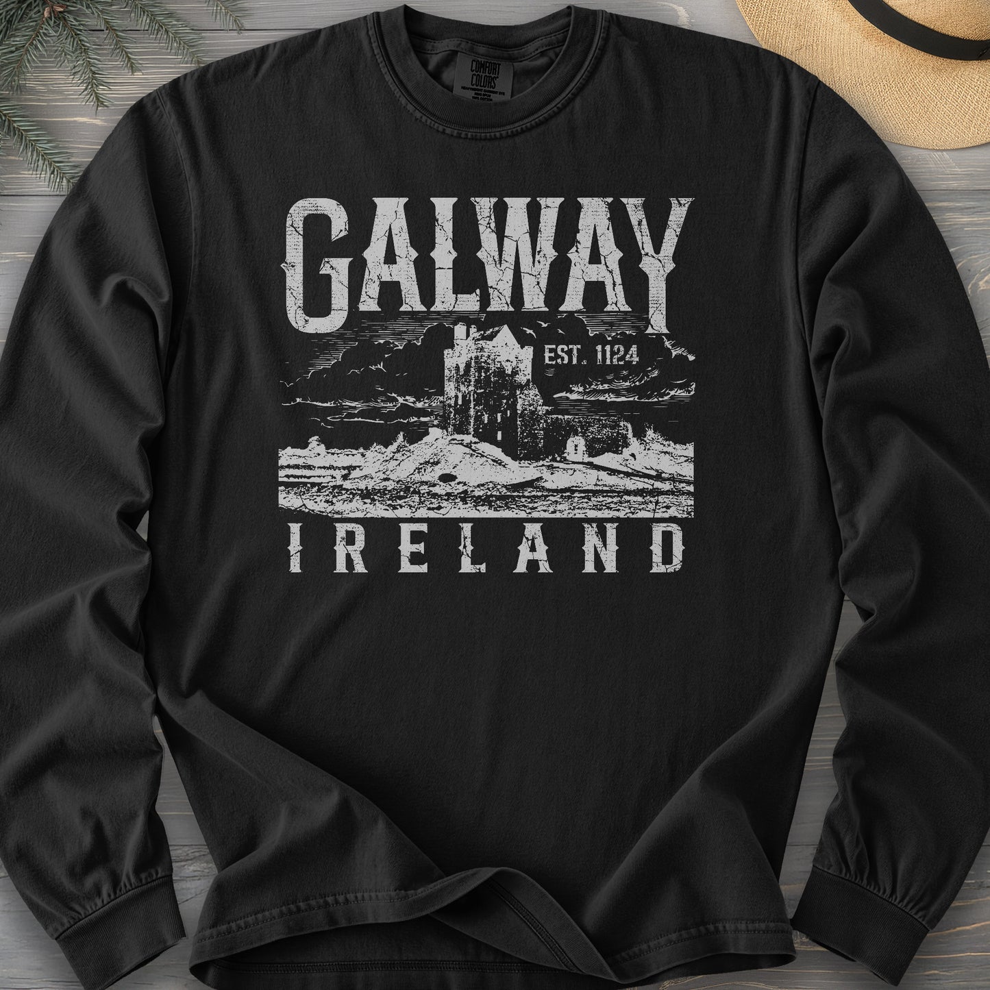 Galway Ireland Vintage Print Long Sleeve Shirt