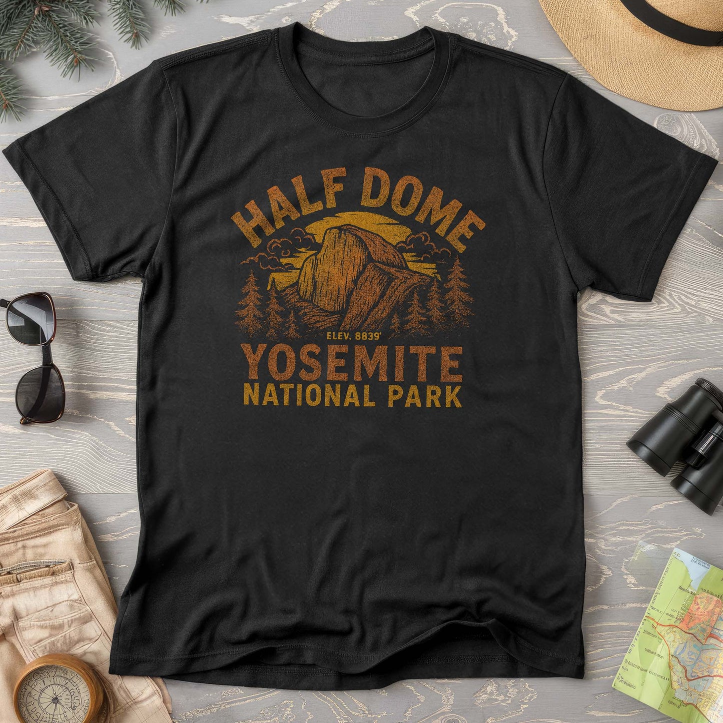Yosemite Half Dome "Halftone" Print Comfort Colors T-Shirt