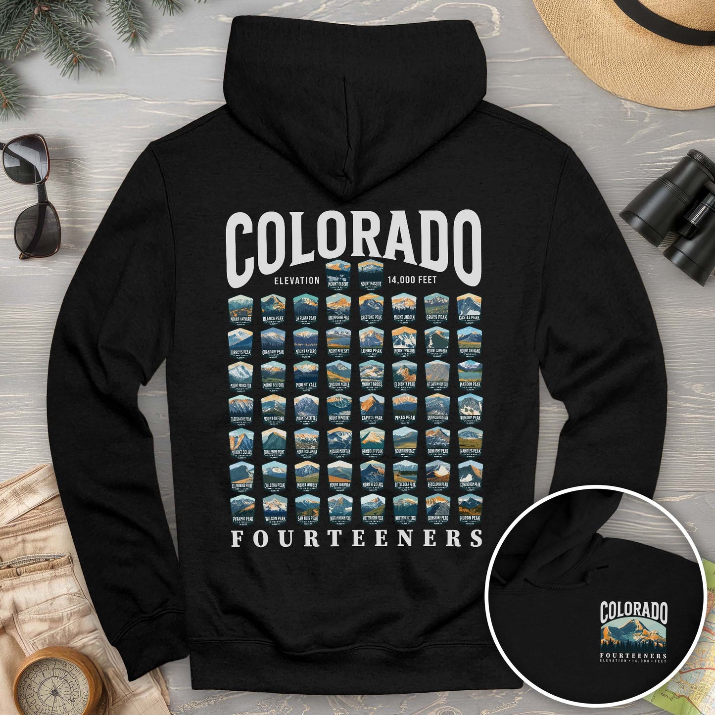 Colorado Fourteeners Front/Back Print Hoodie
